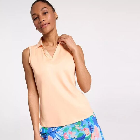 Walter Hagen Women's Performance 11 Sleeveless Johnny Peach Fuzz Medium Preppy - Picture 3 of 4